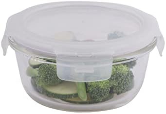 Locknlock puramente melhor recipiente de armazenamento de alimentos de vidro com tampa, 13 oz, transparente