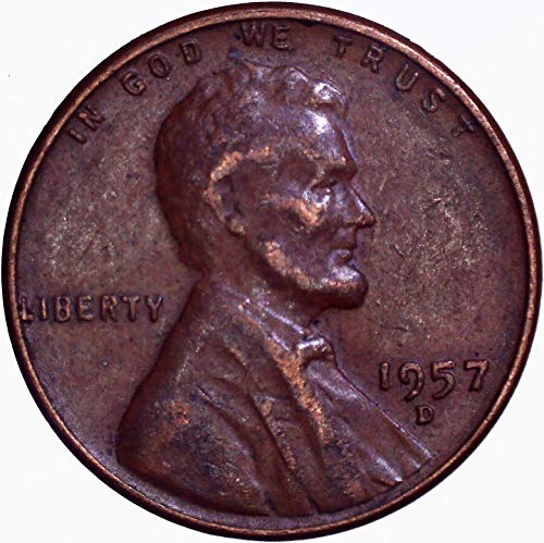 1957 D Lincoln Wheat Cent 1C muito bom