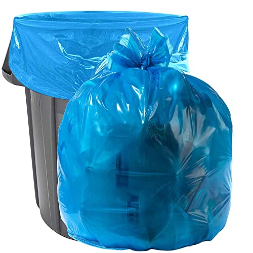 ALuf Plastics 33 galões 1,0 mil Bacos de lixo azul - 33 x 38 - pacote de 100 - para casa, cozinha, banheiro e reciclagem