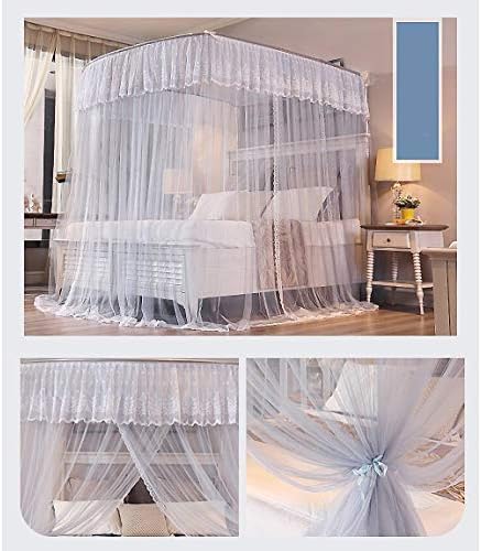 Rede de mosquito do dossel de canopy de renda de track u-rastreio, estilo europeu Princess Bed Canopy Fine Mosh Mosquito
