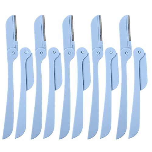 Aparador de sobrancelha portátil 10pcs Razoras de sobrancelha, barbear facial portátil, aparadores de sobrancelhas dobráveis, ferramentas de maquiagem Fold Face Hair Remone