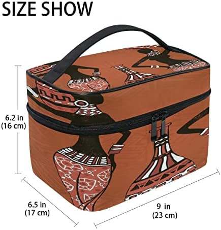 Auuxva Travel Bag cosmético Bolsa étnica de maquiagem da mulher étnica Bolsa de maquiagem grande organizadora de higiene pessoal portátil Saco de estojo zíper para mulheres e meninas
