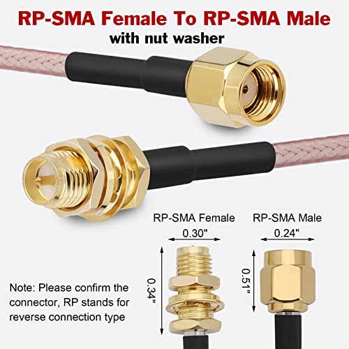 Cabo de extensão da antena SMA de Capchang RP 12 polegadas RP SMA Male para RP SMA Feminino Cabo de antena de baixa perda para Antena Wi-Fi/Router Wi-Fi/Câmera IP de Segurança/Adaptador sem fio/placa Mini PCI-E.