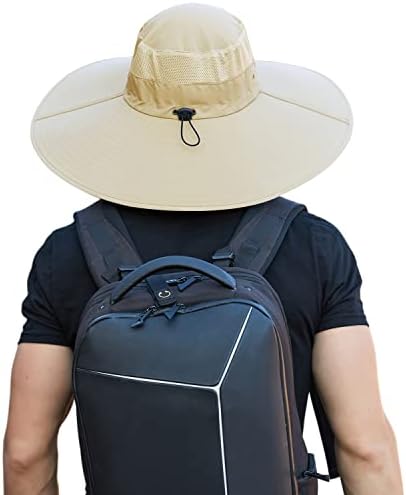 Chapéu largo de sol da borda para homens Mulheres Proteção UV Chapéus de verão ventilados para pesca na praia do jardim de