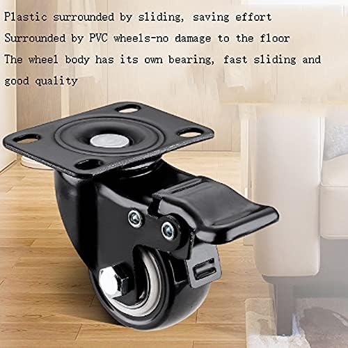 Rodas de rodas de móveis 4pcs cdyd rodas de rolo de prata giratória de borracha macia para cadeira de carrinho de plataforma doméstico doméstico