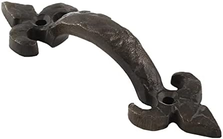 Prateleira indiana 2 peças feitas de ferro antigo de ferro de lis alças de gabinete da fazenda