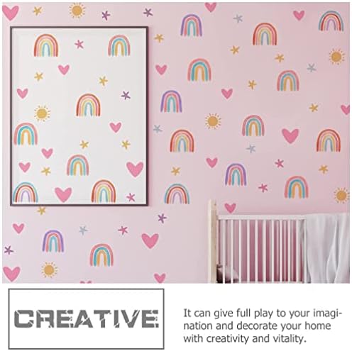 Abaodam Rainbow Wall Stickers Love Heart Wall Decal Star Quarto de parede Adesivos de parede infantil Kids Garone
