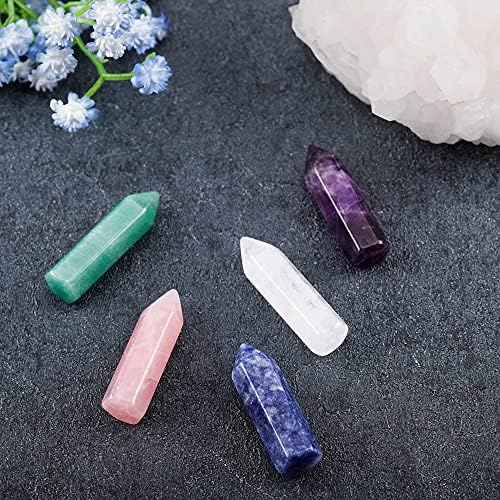 Crystaletars 5pcs cura Cristal Varda de ponto único Natural Gemstone polido Decoração de pedra caída-35mm