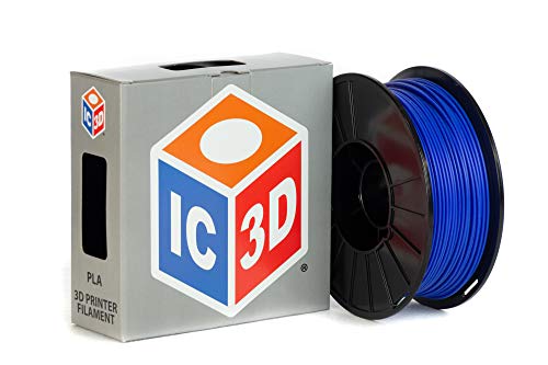 IC3D Blue 1,75mm PLA 3D Filamento - 1 kg de bobo - Precisão dimensional +/- 0,05mm - Filamento de impressão 3D de grau profissional