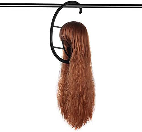 Keileoho 10 pacote de peruca de 15 polegadas, suporte portátil de peruca suspensa, cabide de peruca dobrável, rack de peruca para várias perucas e chapéus, preto