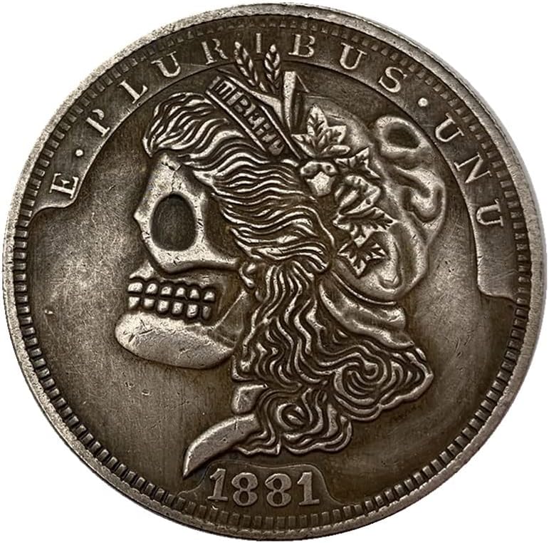 American Morgan 1881 Coin comemorativo Coin Antique cobre Coleção de moedas prateada moeda de moeda estrangeira artesanal
