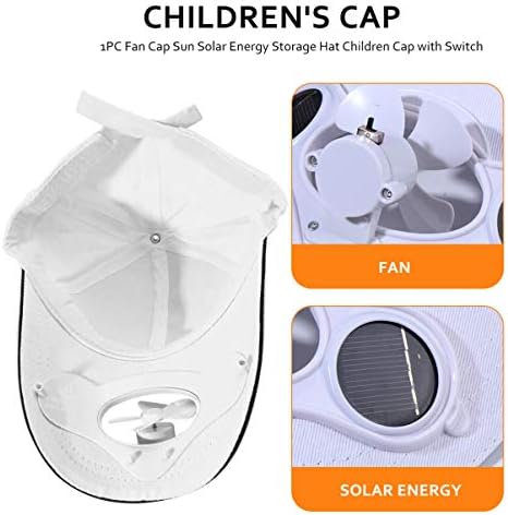 Kesyoo Kids Sun Hat Hat Kids Sun Hat Kids Sun Cap com Fan Sun Solar Storage Store Sun Hat Block Cap with Switch para crianças