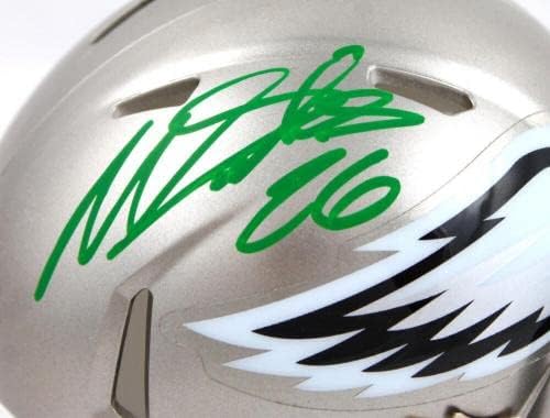 Miles Sanders autografou Phil. Eagles Flash Speed ​​Mini Capace