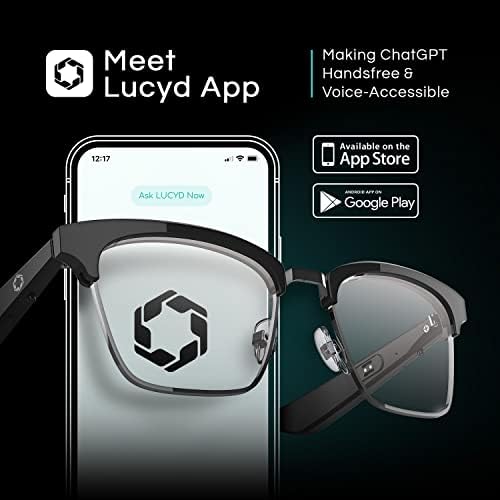 Lucyd - óculos de áudio bluetooth - óculos inteligentes femininos com proteção UV - ouvido aberta, ruído cancelando microfones sem fio,