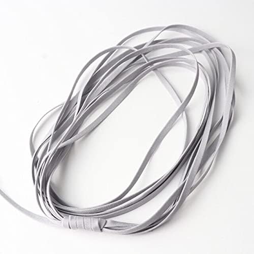 Herrmosa 5m cor rosca elástica de nylon costura de hardashery acessórios diy cor corda de ouvido ajustável 5mm - cinza - 10m