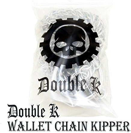 Double K Skull/Lily Symbol Leather Biker Trucker Key Jean Wallet Chain Black CS16, CS83
