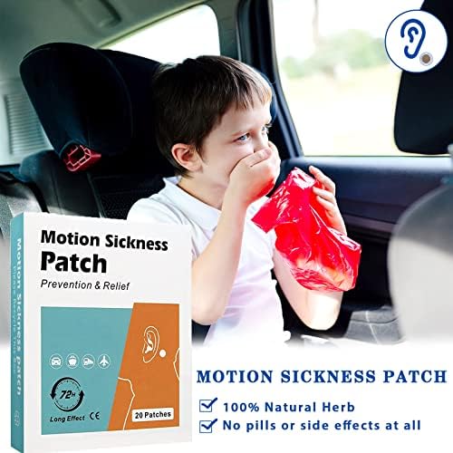 20 Count Motion Sickness Patches - A atuação rápida alivia a tontura de enjoo e carrosselness, terno para passeios de carro