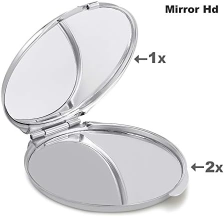 Papa urso compacto espelho de maquiagem de maquiagem de metal espelho portátil dobrável duplo lado com 2x 1x