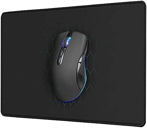 Bloco de mouse de Aothia [30% maior] com bordas costuradas mousepad ， base de borracha não deslizante, mousepads para PC, laptop, jogos, escritório e casa 11 x8.5, preto