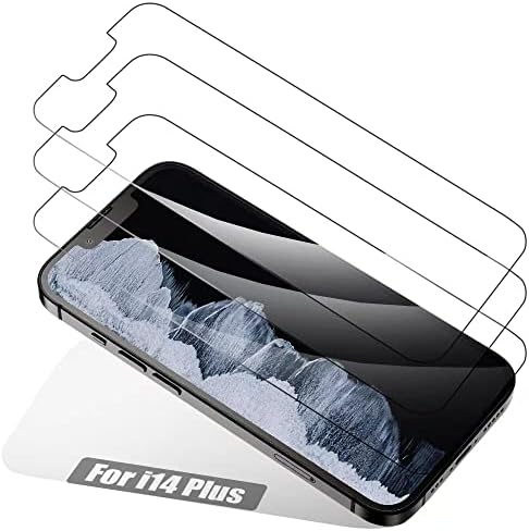 Protetor de tela CEECOLS para Apple iPhone 14 Plus, Protetor de tela de vidro temperado compatível com iPhone 14 Plus 6,7 polegadas HD 9H dureza 2,5d Vidro temperado, ultra resistente, resistente a arranhões, 3 pacote de 3