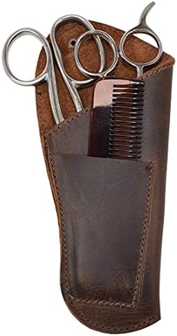 Hide & Drink, tesoura de barbeiro de couro rústico, pentes, ferramentas Belt Bartender Holster Handmade Inclui 101 anos de garantia