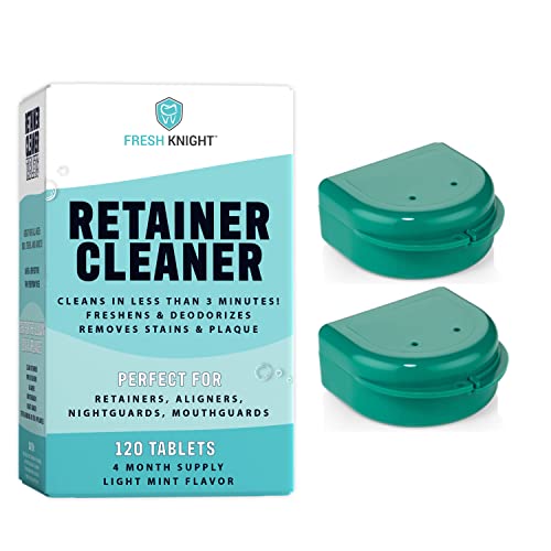 Limpador de retentor e estojo de retentor de 2 pacote perfeito para limpar e proteger aparelhos odontológicos, retentor,