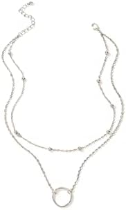 Awhkkan colares em camadas para mulheres círculos de círculo de clavícula colar de gargantilha para meninas