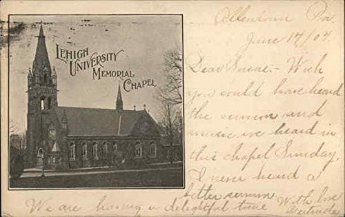 Chapel Memorial da Universidade de Lehigh Bethlehem, Pensilvânia PA Original Antique Post cartão