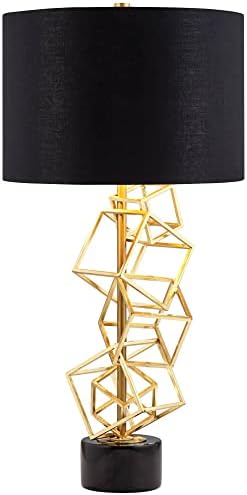 POSTINI EURO Design OVO Lâmpada de mesa moderna 30 Cubo de metal de ouro alto alto Decoração de tambor de tambor de tecido preto de molho de tambor para quarto