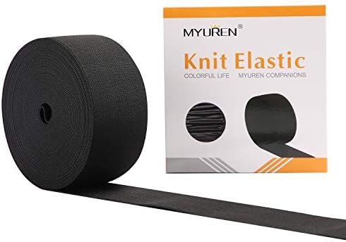Myuren 1-1/2 polegadas por 10 jardas preto e pesado elástico de alta elasticidade Elastic Shool elástico faixas elásticas para costura elástica da cintura