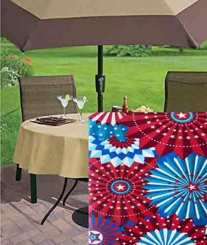 Celebração patriótica de Newbridge Celebração de flanela de vinil toalha de mesa - Red Toalhada de mesa externa de Belas Red, Branca
