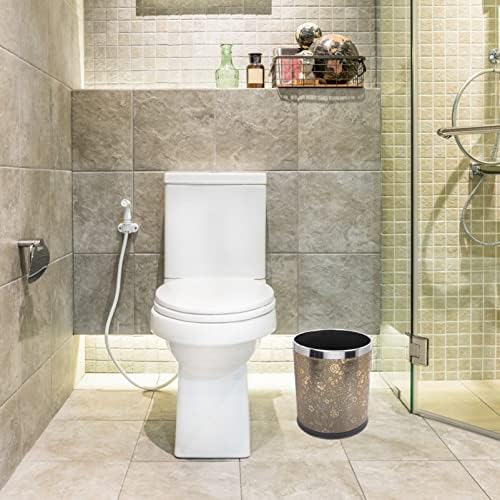 Acessórios de banheiro de ouro do iPEPToom redondo lixo de plástico pode duas camadas de camada lixo cesta de estilo europeu