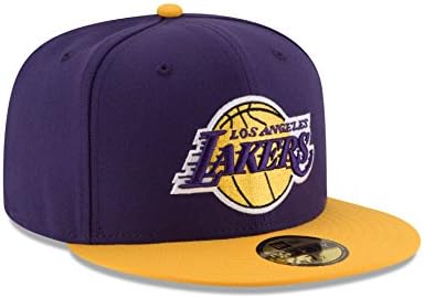 Nova era NBA Homens adultos Los Angeles Lakers 59Fifty 2 Tone Time Color Caput Cap