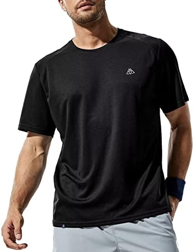 Camisetas atléticas de Fit Men de Haimont para executar camisetas de poliéster recicladas de poli-tening de umidade de trabalho de treino