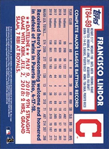 2019 Topps Series 1 Baseball 35º aniversário 1984 '84#T84-89 Francisco Lindor Cleveland Indians