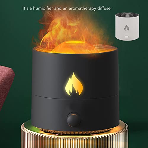 Umidificador difusor de chama, difusores de óleo essencial de aromaterapia 180ml, umidificador de difusor de aroma recarregável USB com 2 modos de névoa para o quarto de escritório