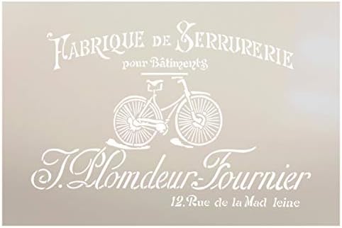 Estêncil de bicicleta vintage francês por Studior12 | DIY antigo efêmer Decoração e móveis | Antigo Script de bicicleta Palavra Art | Sinais de madeira de artesanato e tinta | Modelo Mylar reutilizável | Selecione o tamanho