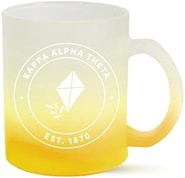 Loja de irmandade Kappa Alpha Theta Caneca, ombre Glass Caneca com Nome e logotipo da Irmandade impressa na tela para café ou qualquer bebida