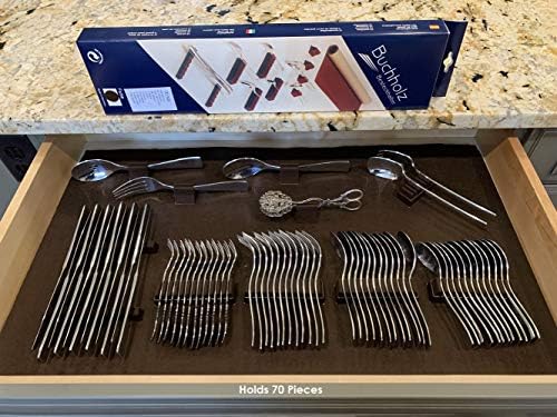 Kit de revestimento de gavetas de talheres em Maroon - detém 70 peças