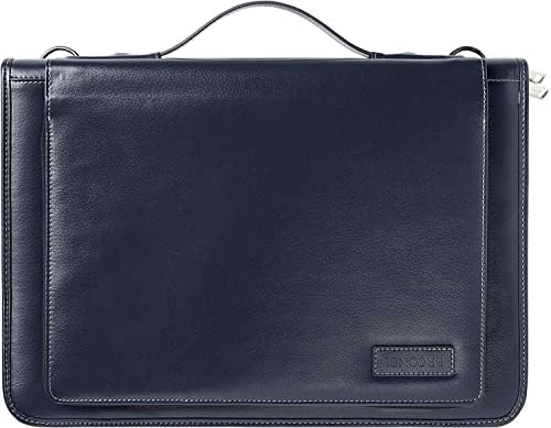 Broonel Blue Leather Laptop Messenger Case - Compatível com o laptop Asus Chromebook C204MA 11,6