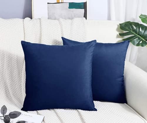 Pacote syscn de 2, veludo macio sólido decorativo tampa quadrada capas de almofadas de conjunto de almofadas para sofá