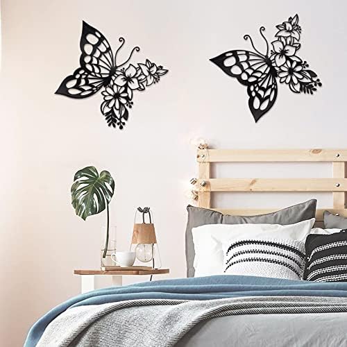 2pcs decoração de borboleta arte de parede boho decoração de parede de borboleta pendurada decoração de parede de parede
