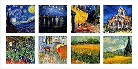 ALONLINE ART - COLAGEM 3 SARRY Night Cafe de Vincent van Gogh | Imagem emoldurada de prata impressa em tela algodão, anexada
