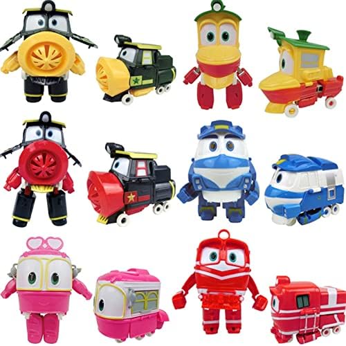 5pcs treina brinquedos, kay/alf/pato/selly/victor deformação robô brinquedos para pequenos brinquedos