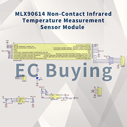 Compra de CE MLX90614 Sem contato Infravermelho Módulo de medição de temperatura infravermelha Faixa de medição do sensor de aquisição