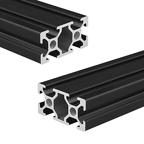CoAVOO 2040 Extrusão de alumínio 7,87 polegadas / 200mm Comprimento t slot preto 2 pacote, alumínio extrudado 20mm x 40mm 20
