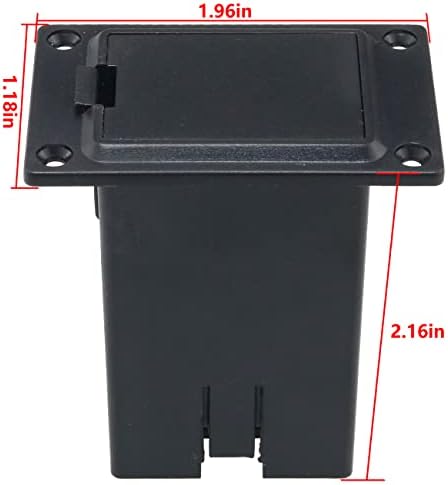 Caixa de bateria de captação FMHXG 2PCS 9V Black Plastic Guitar Active Battery Case de estojo para a ferramenta de