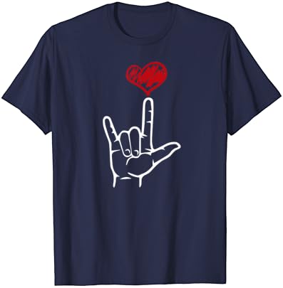 ASL eu te amo Hand Heart American Sign Language T-shirt