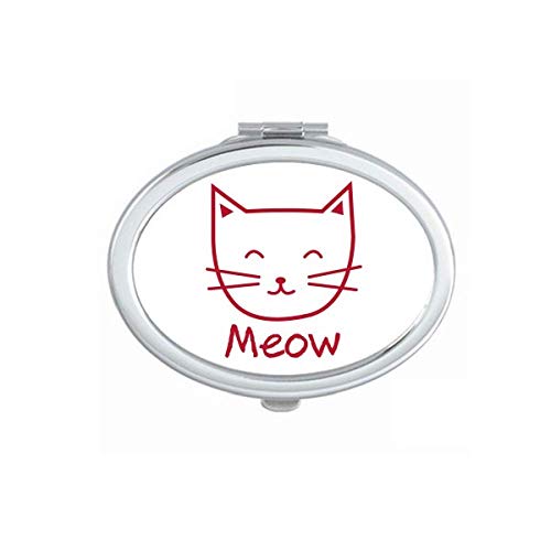 Cat Mewing Cartoon Protect Animal espelho portátil dobra maquiagem de mão dupla lateral óculos