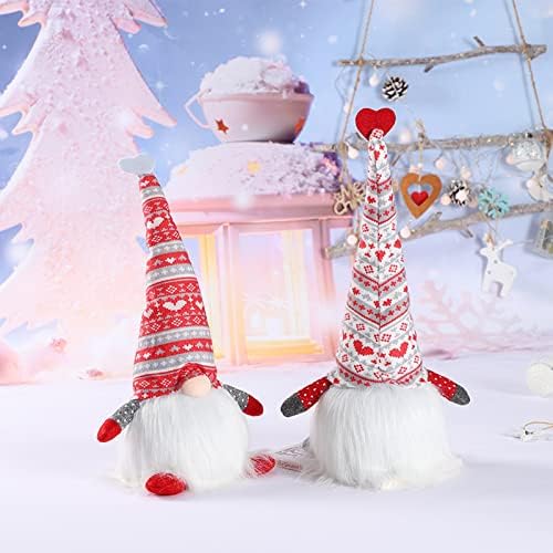 A decoração de desktop da boneca anã sem rosto pode iluminar o layout da cena da janela da boneca em pé Decoração de Natal Bolas de Natal de Vidro Pequenas